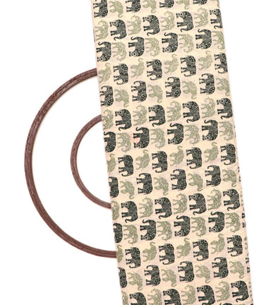 Off White Colour Animal Printed Cotton Fabric - Fabric Dekho